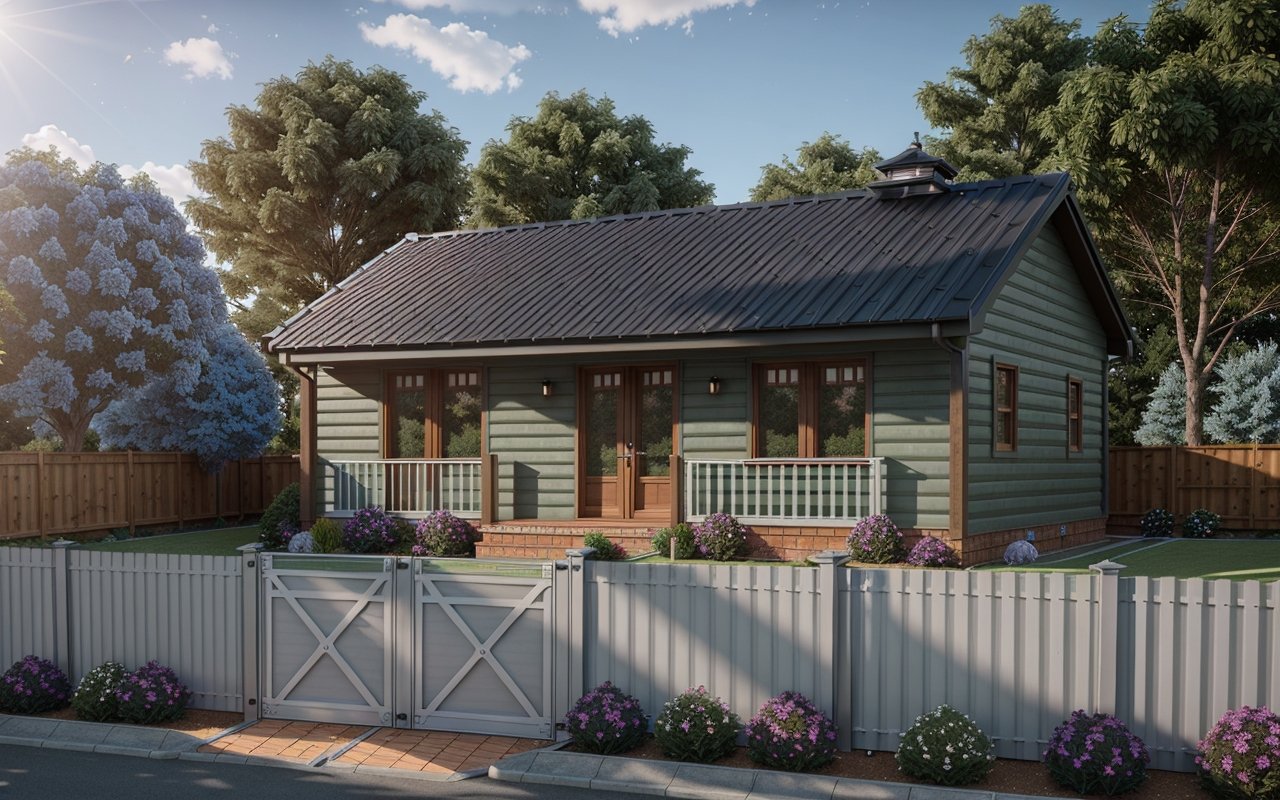 Заборы-трансформеры для модульных домов: адаптация к сезонным изменениям ландшафта - Модульные дома 00217 4009439934