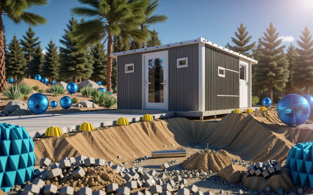 Экологичные винтовые сваи из переработанного пластика для модульных домов на сложных грунтах - Модульные дома 00823 1108182812