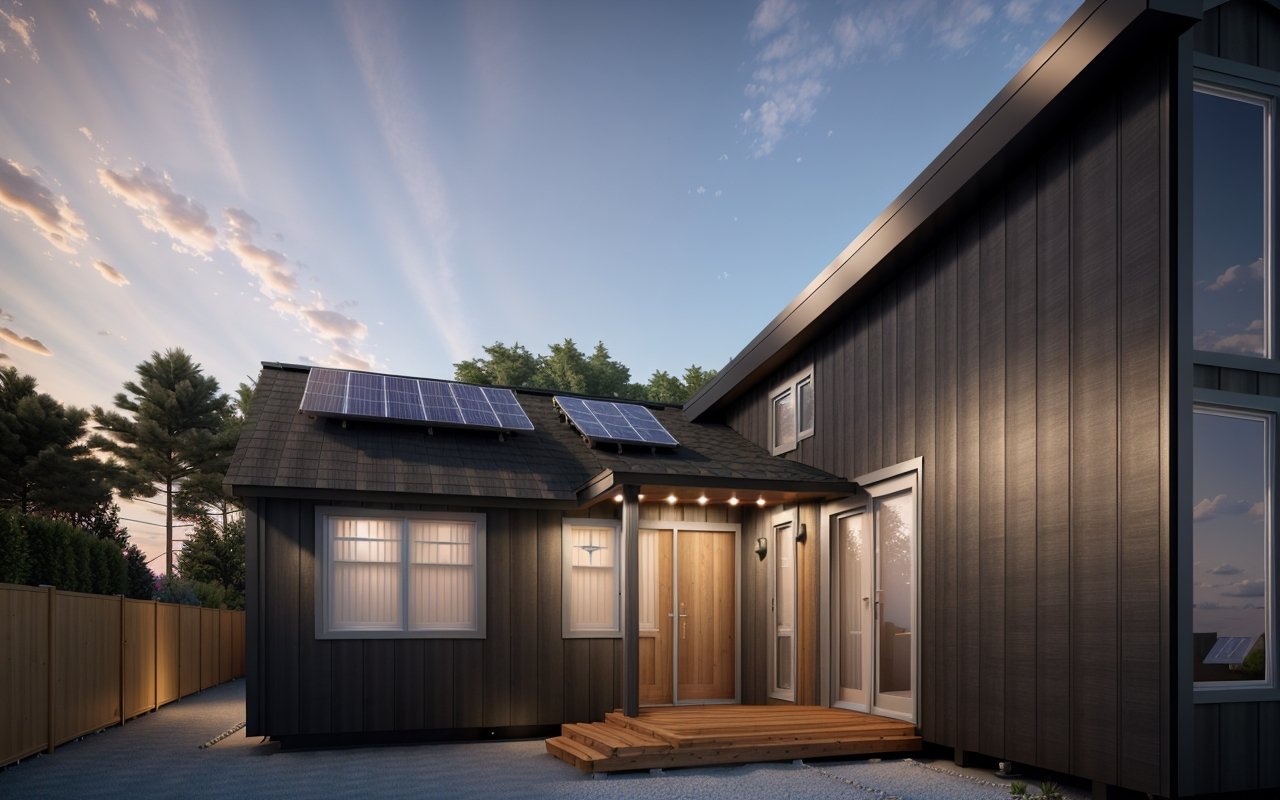 Использование солнечных черепиц в модульных домах для скрытой генерации энергии - Модульные дома 00857 3456197681