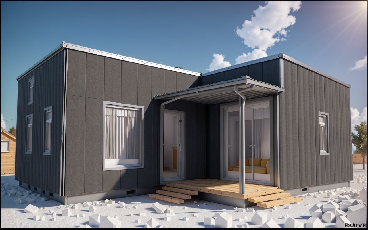 Утепление модульных домов эковатой через скрытые полости стен без разборки конструкции - Модульные дома 00876 2044664144